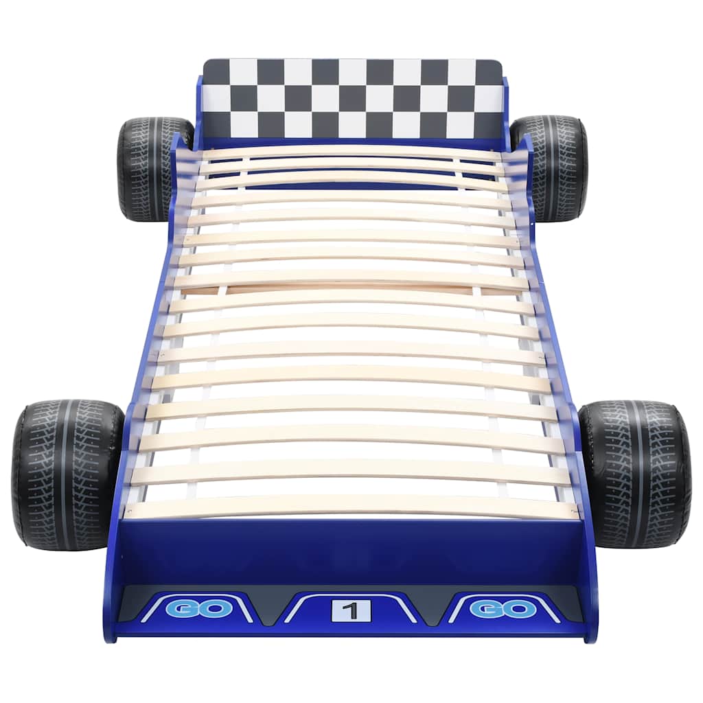 Lit voiture de course pour enfants 90 x 200 cm Bleu