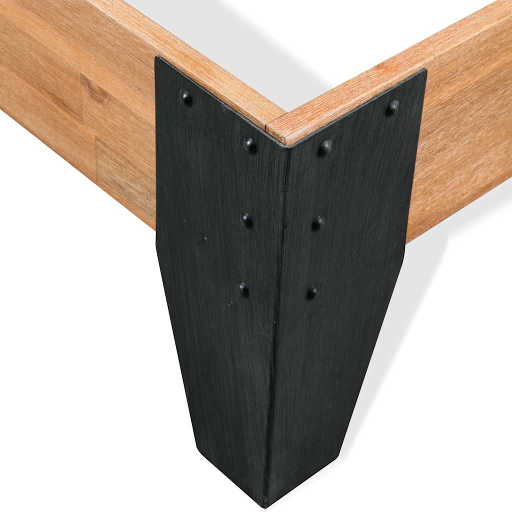 Cadre de lit sans matelas bois d'acacia massif acier 152x203 cm - XIOS