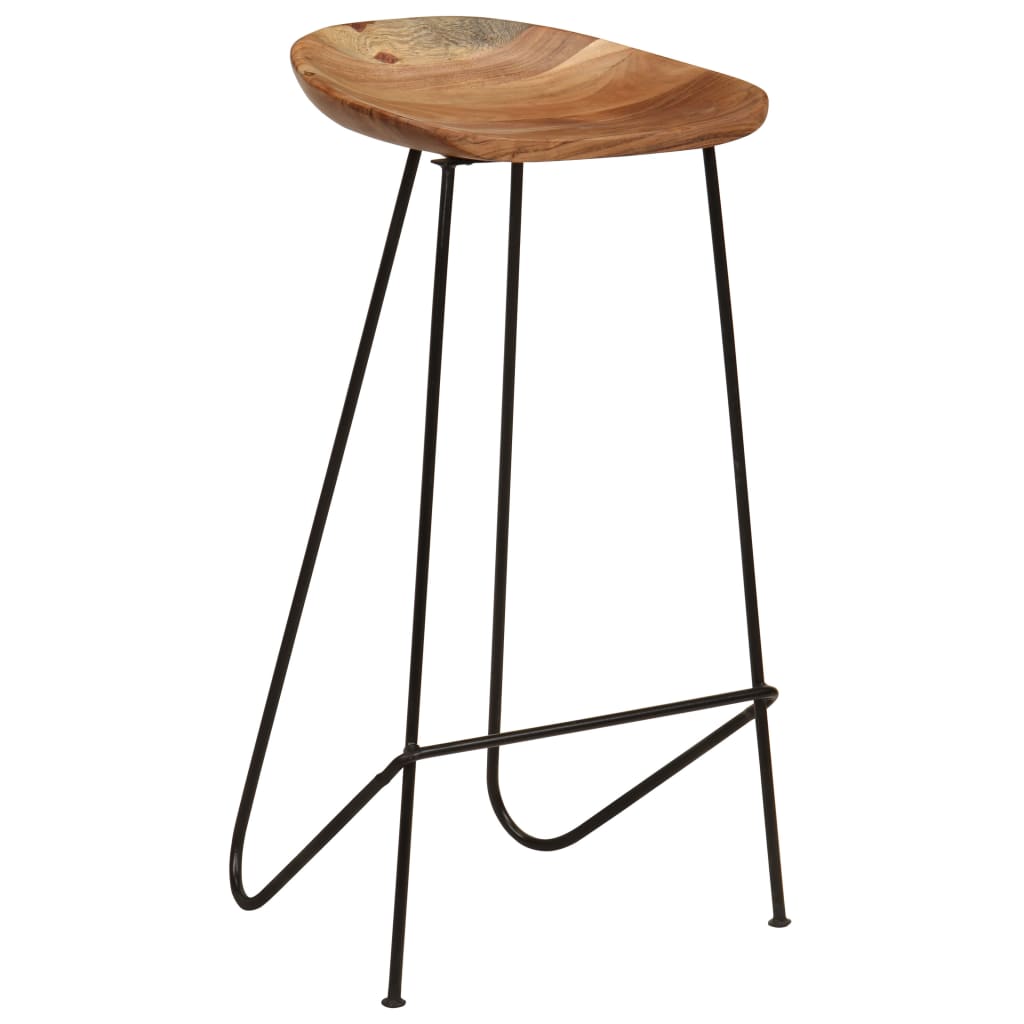 Tabourets de bar lot de 2 bois d'acacia massif - XIOS