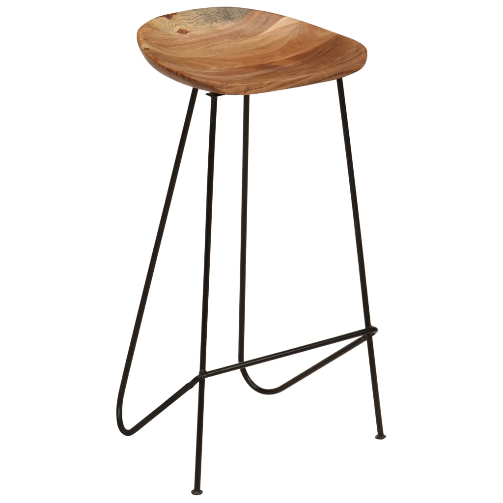 Tabourets de bar lot de 2 bois d'acacia massif - XIOS