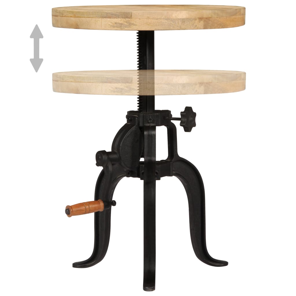 Table d'appoint 45x (45-62) cm Bois de manguier massif et fonte - XIOS