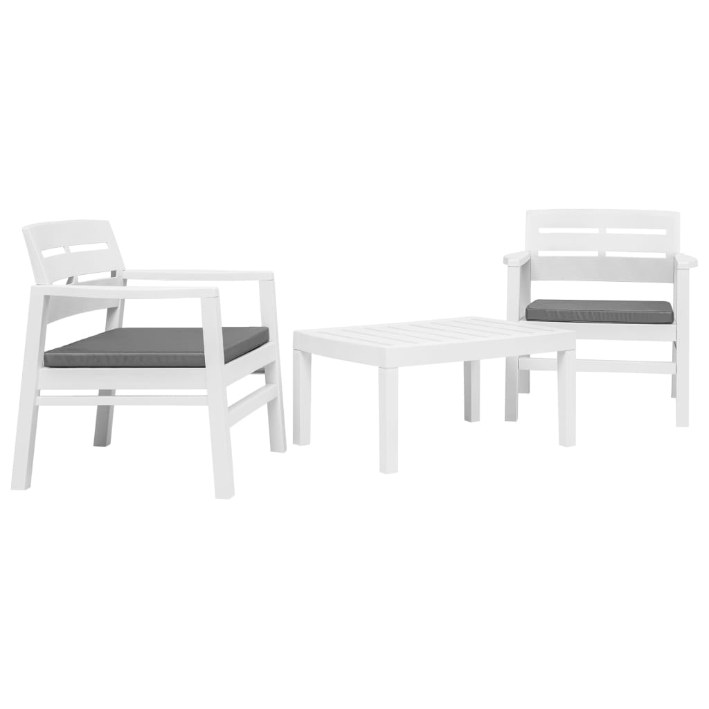Salon de jardin 3 pcs Plastique Blanc - XIOS