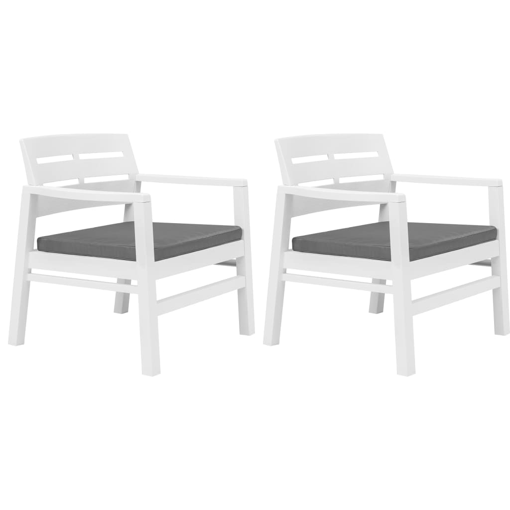 Salon de jardin 3 pcs Plastique Blanc - XIOS