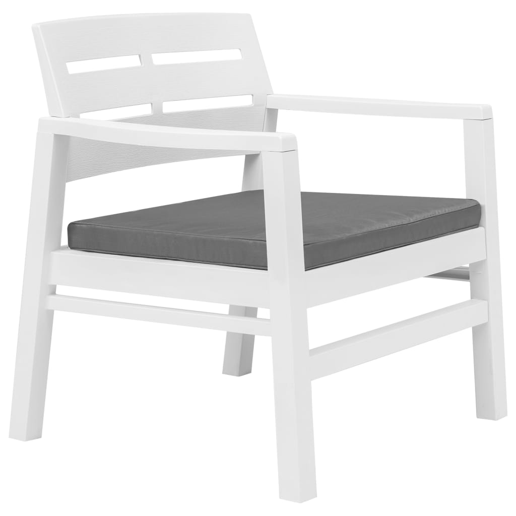 Salon de jardin 3 pcs Plastique Blanc - XIOS