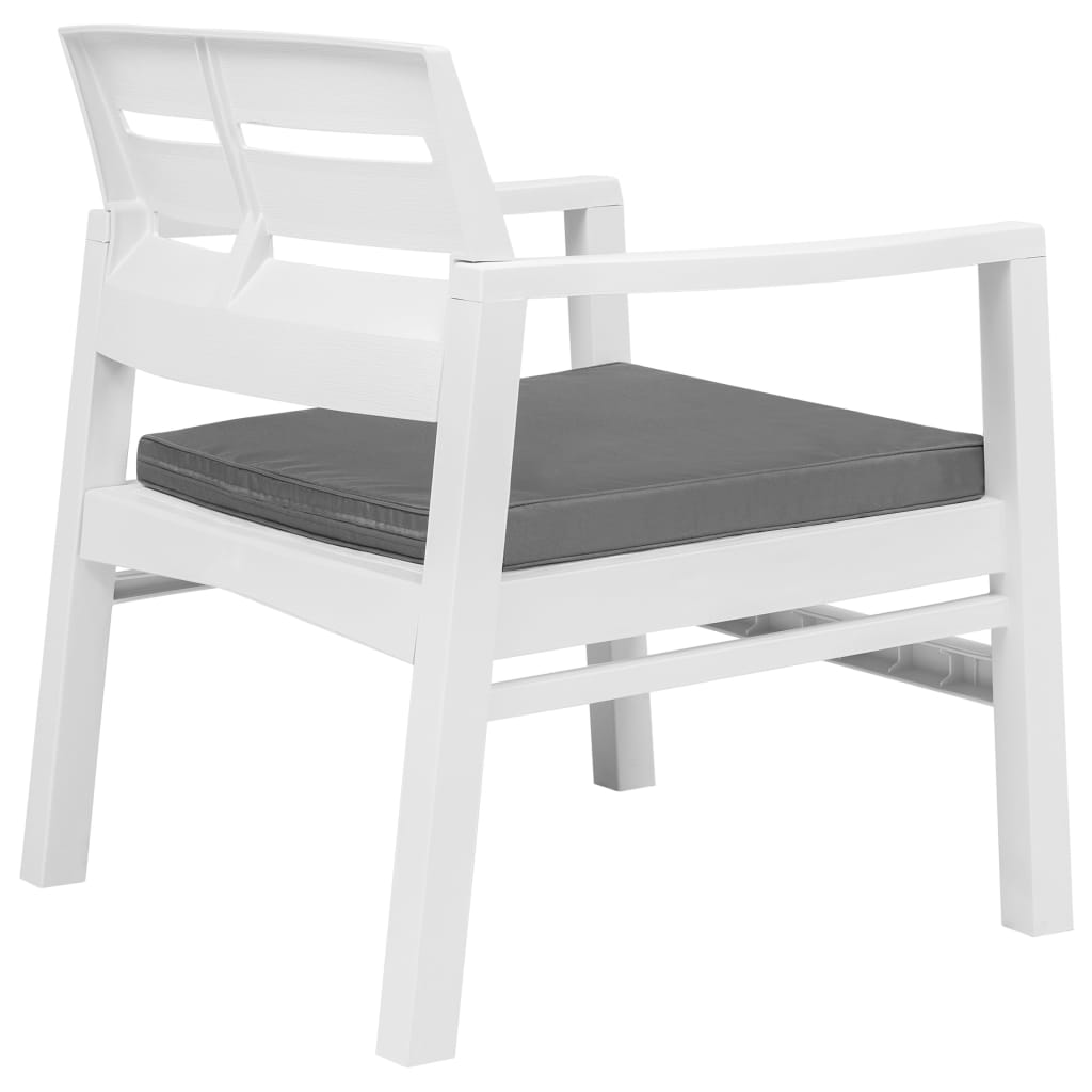 Salon de jardin 3 pcs Plastique Blanc - XIOS