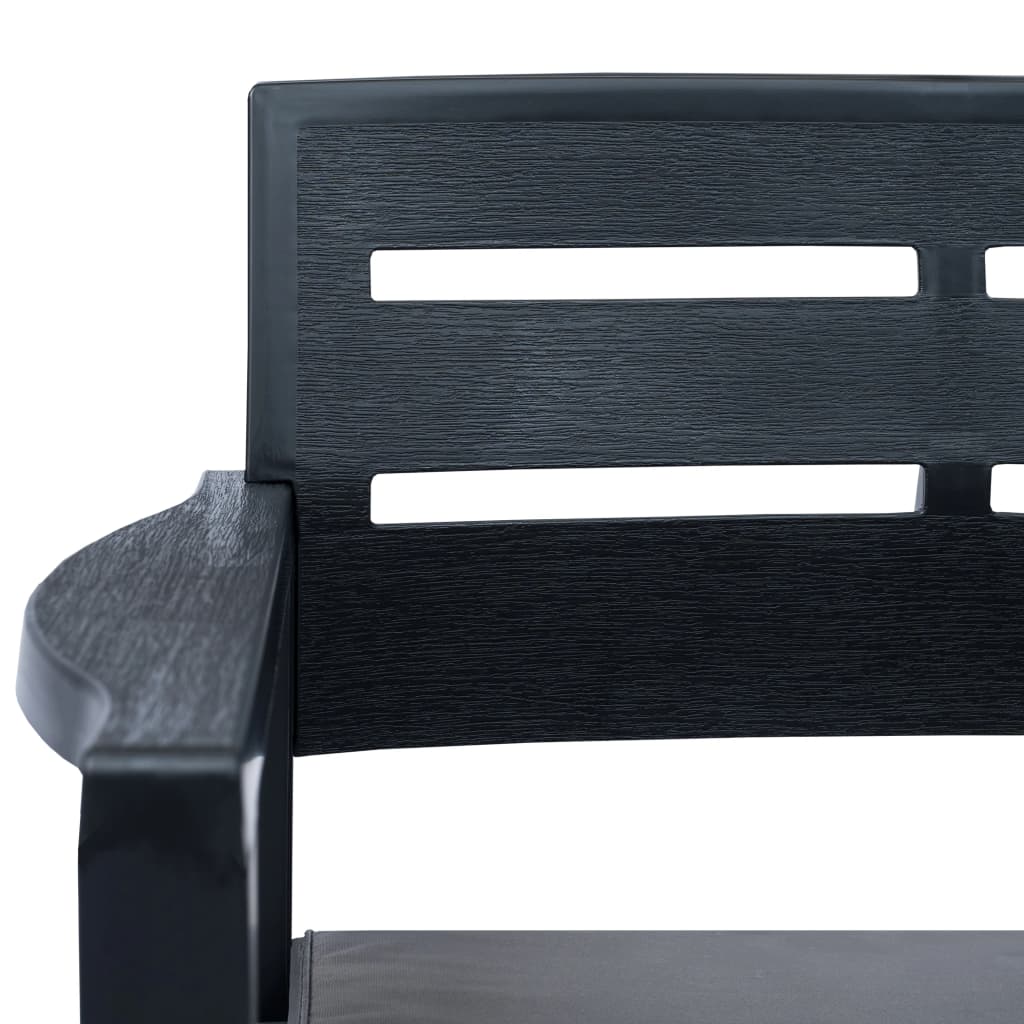 Salon de jardin 3 pcs Plastique Anthracite - XIOS