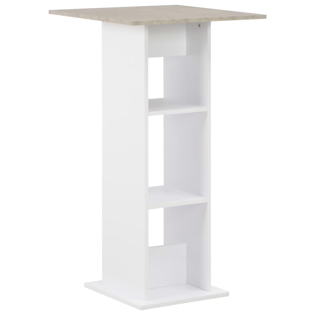 Table de bar Blanc et béton 60x60x110 cm - XIOS