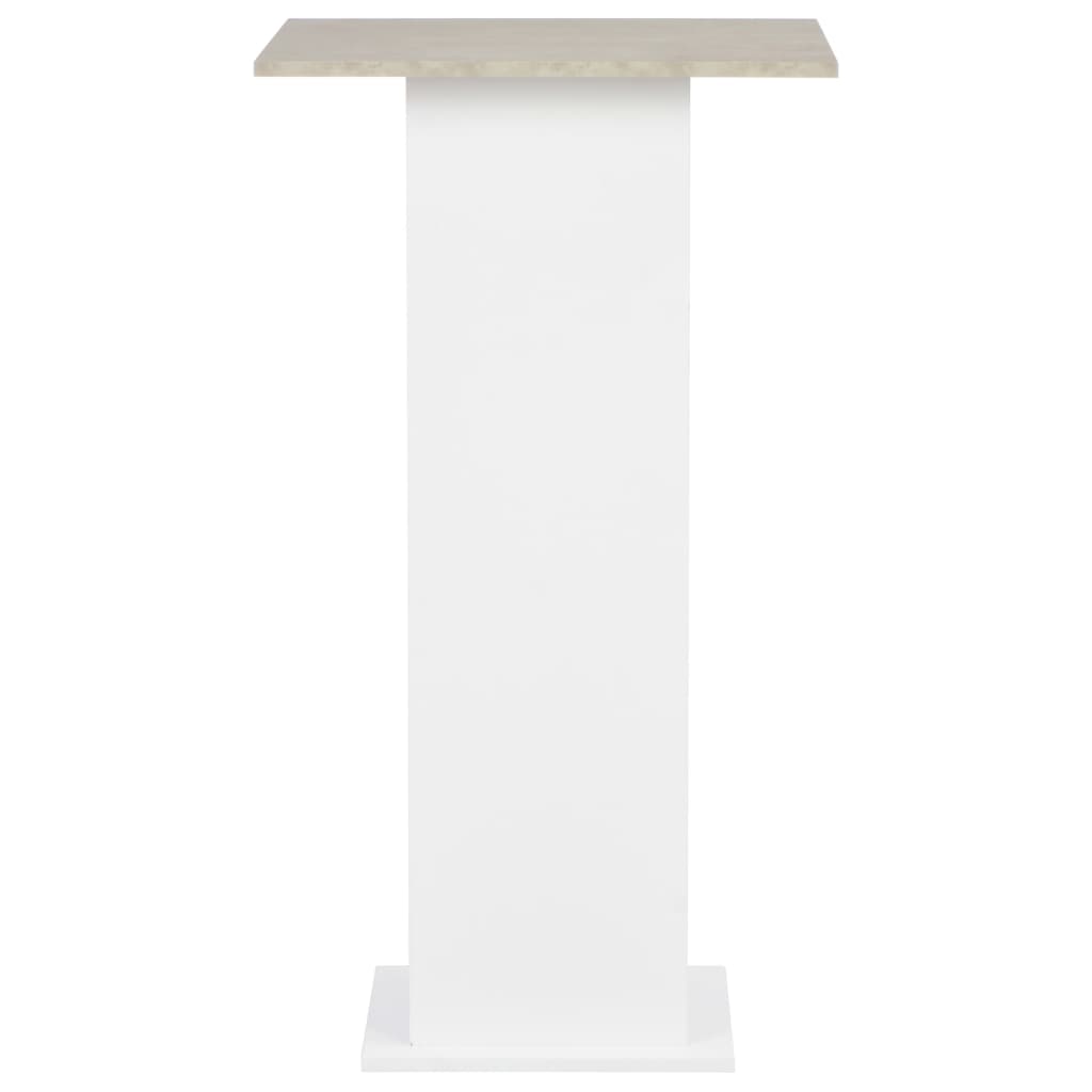 Table de bar Blanc et béton 60x60x110 cm - XIOS