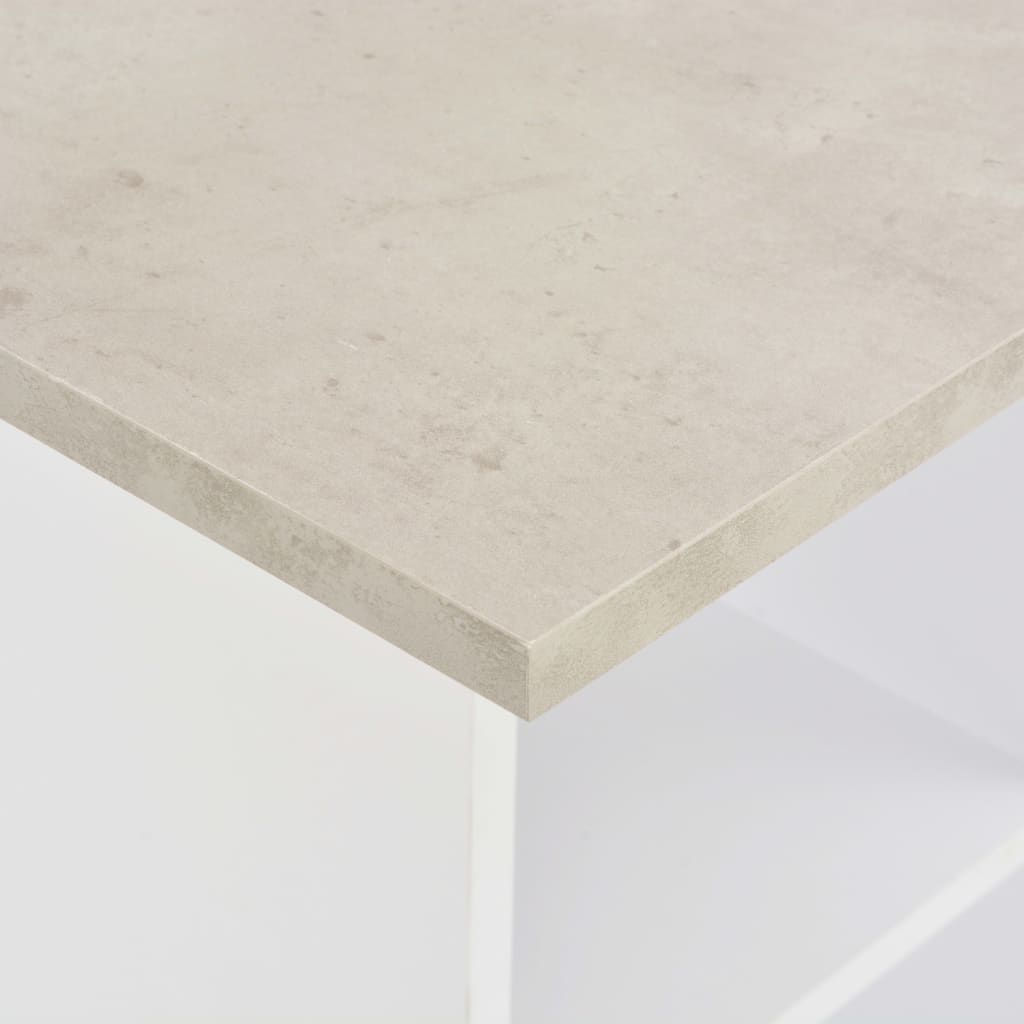 Table de bar Blanc et béton 60x60x110 cm - XIOS
