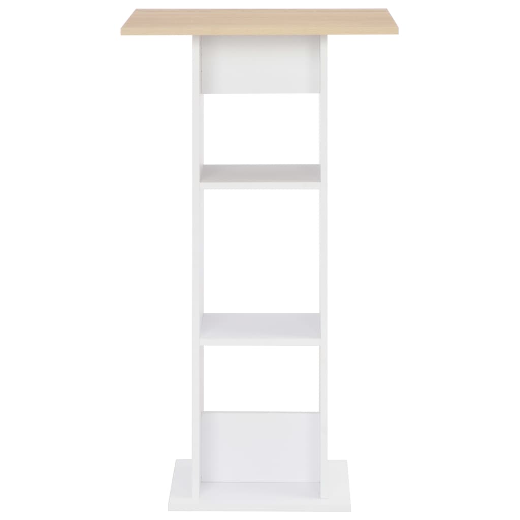 Table de bar Blanc et chêne Sonoma 60x60x110 cm - XIOS