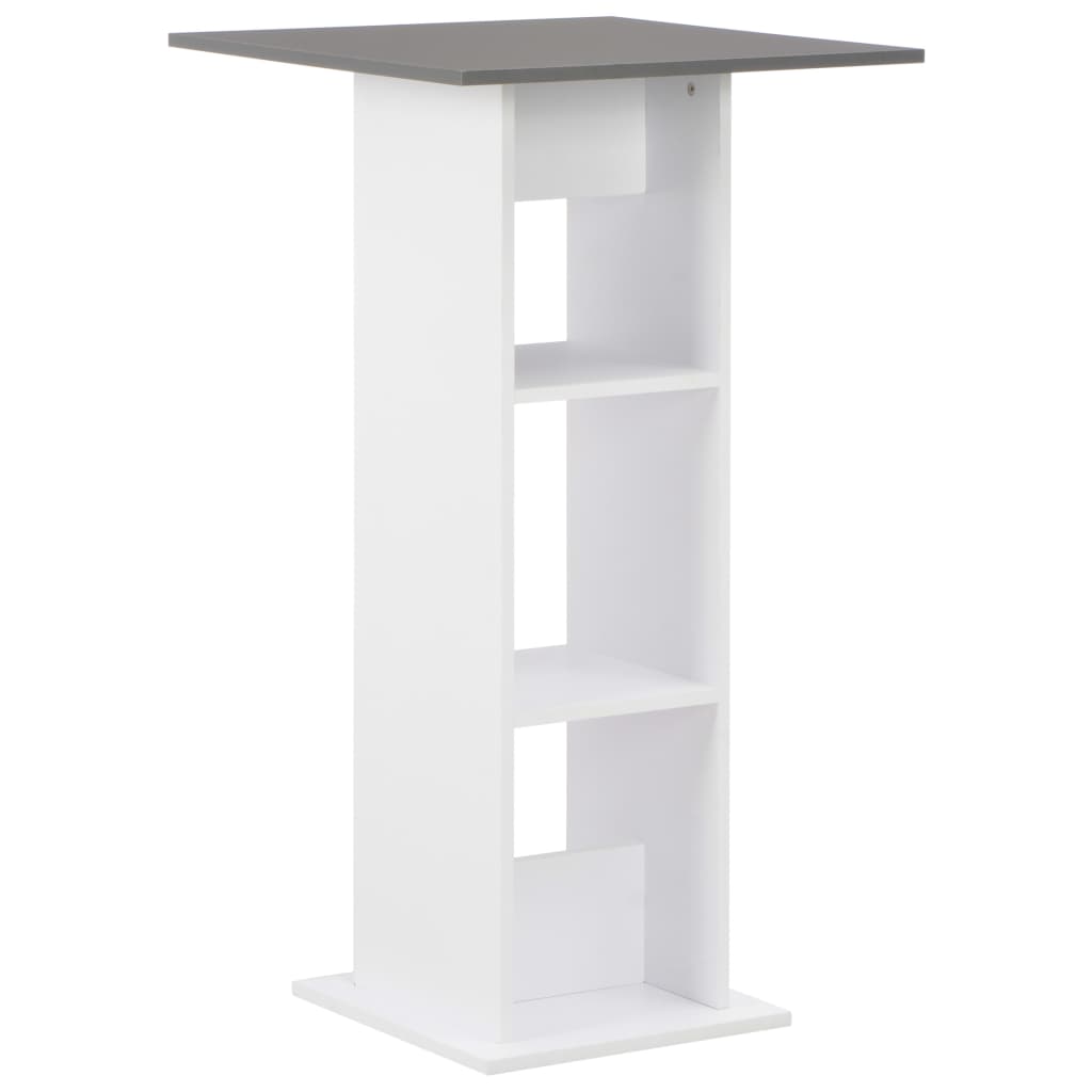 Table de bar Blanc et gris anthracite 60x60x110 cm - XIOS