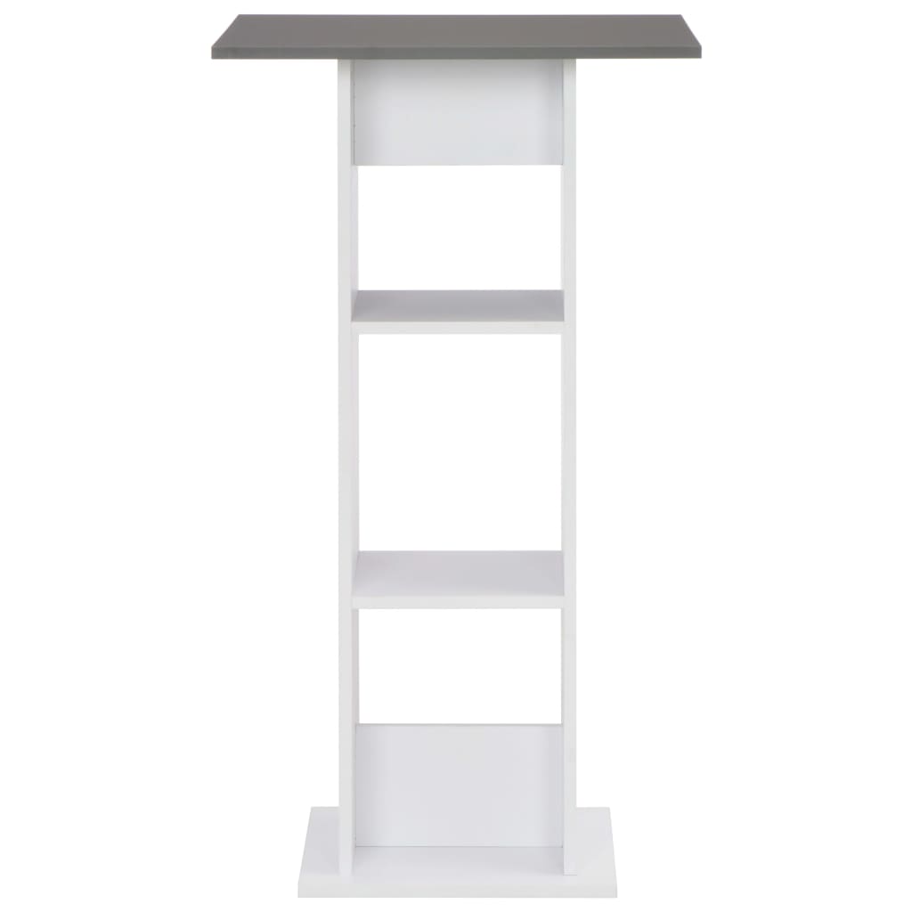 Table de bar Blanc et gris anthracite 60x60x110 cm - XIOS
