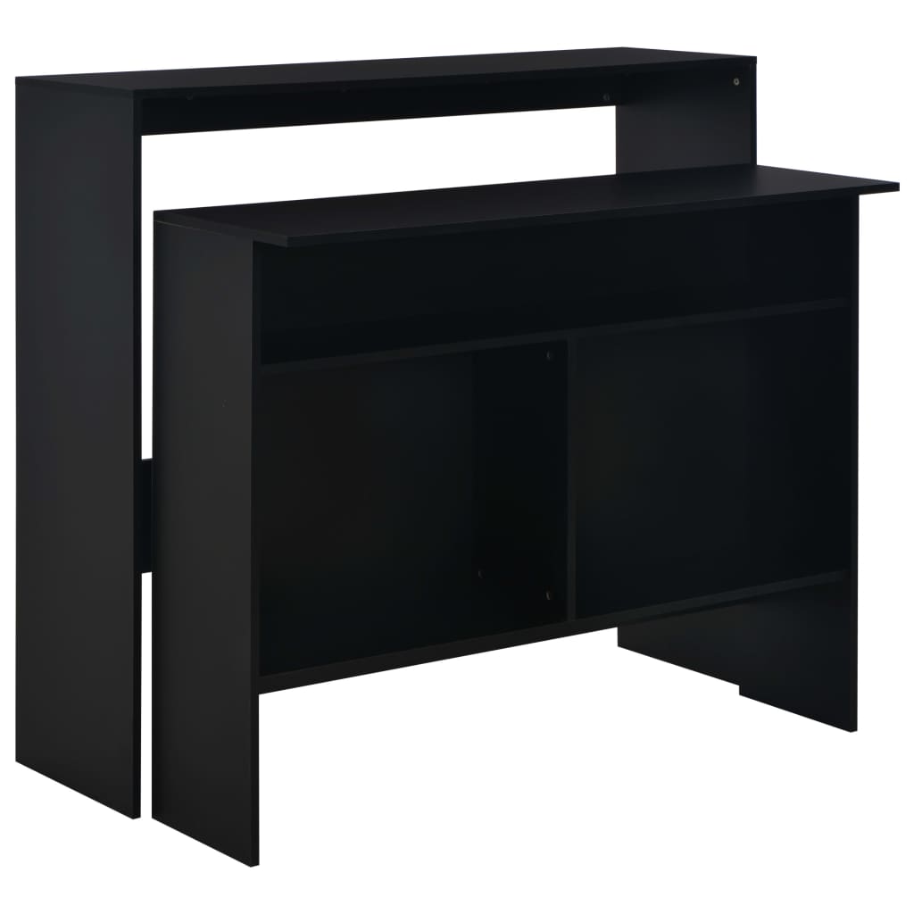 Table de bar avec 2 dessus de table Noir 130 x 40 x 120 cm - XIOS