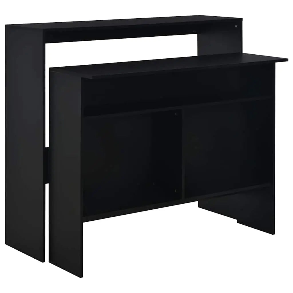 Table de bar avec 2 dessus de table Noir 130 x 40 x 120 cm - XIOS