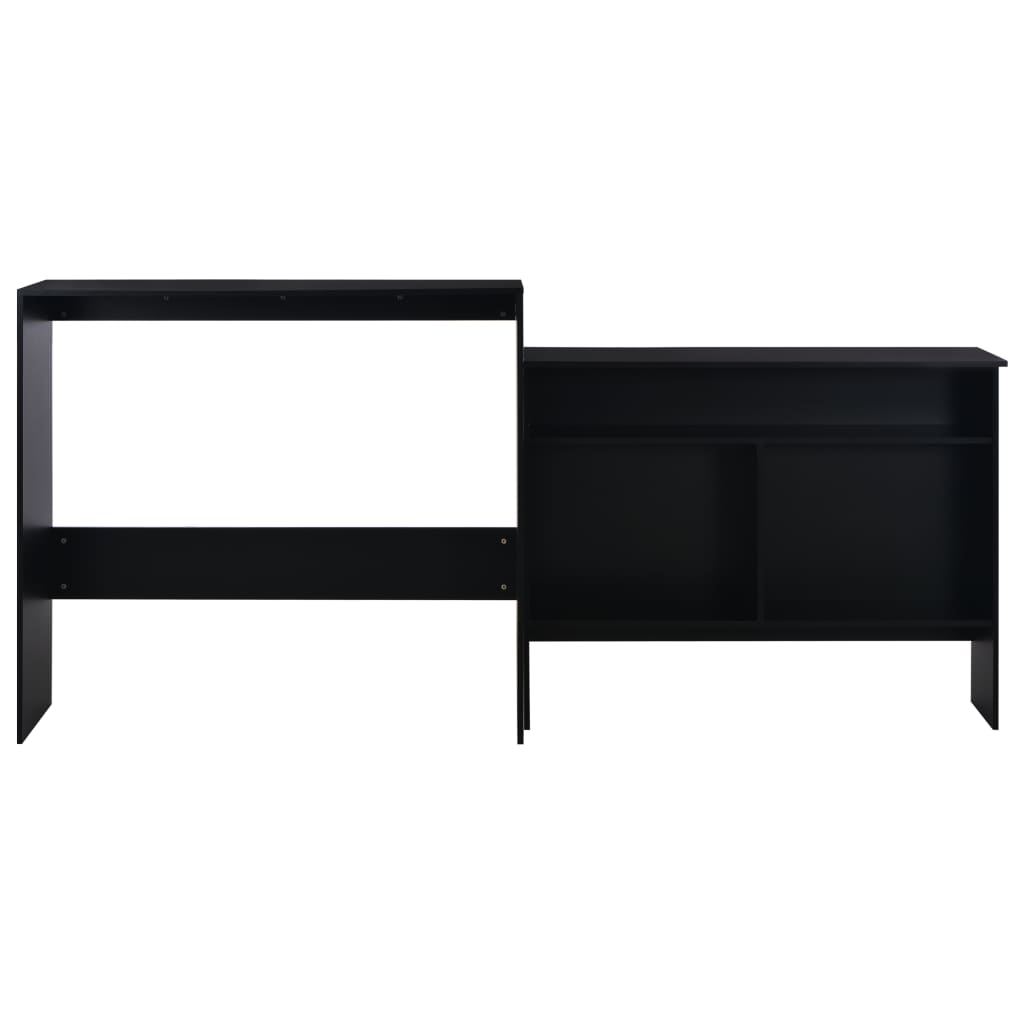 Table de bar avec 2 dessus de table Noir 130 x 40 x 120 cm - XIOS