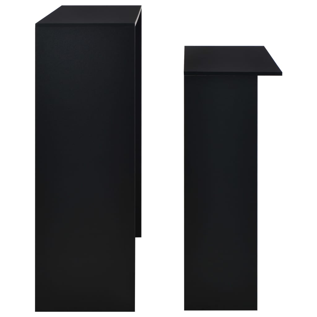 Table de bar avec 2 dessus de table Noir 130 x 40 x 120 cm - XIOS