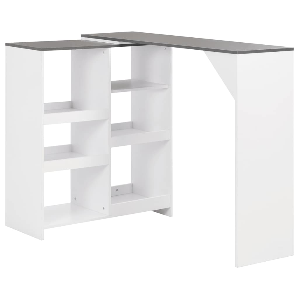 Table de bar avec tablette amovible Blanc 138x39x110 cm