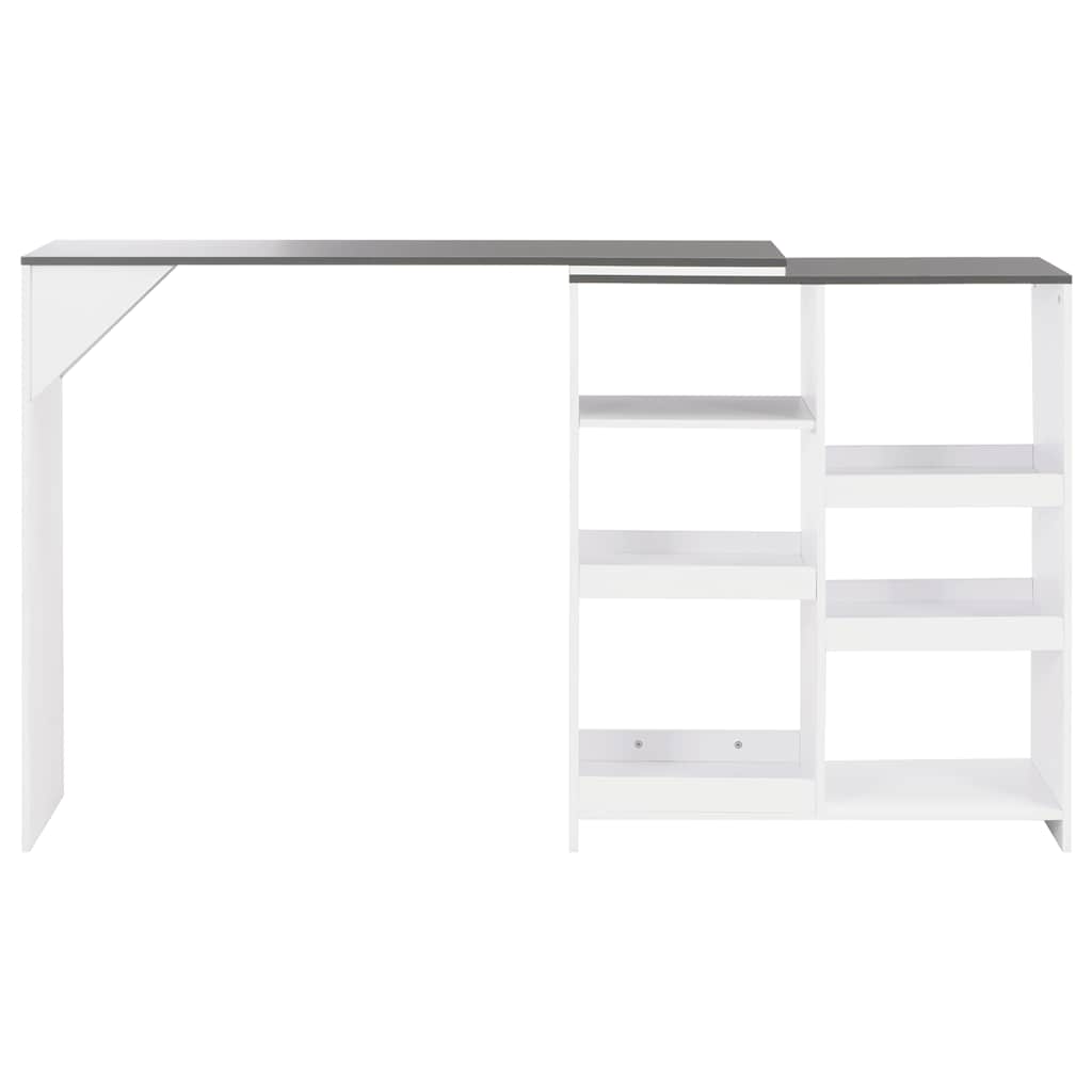Table de bar avec tablette amovible Blanc 138x39x110 cm