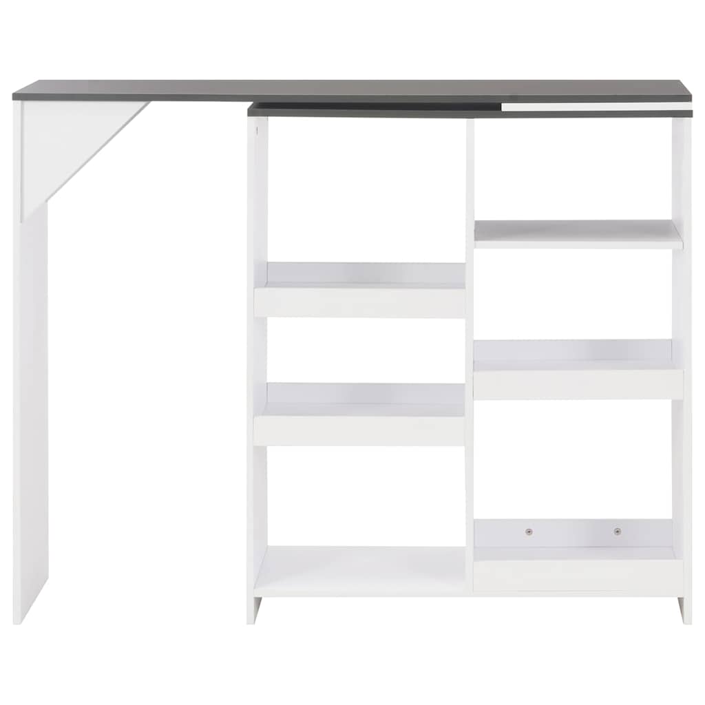 Table de bar avec tablette amovible Blanc 138x39x110 cm