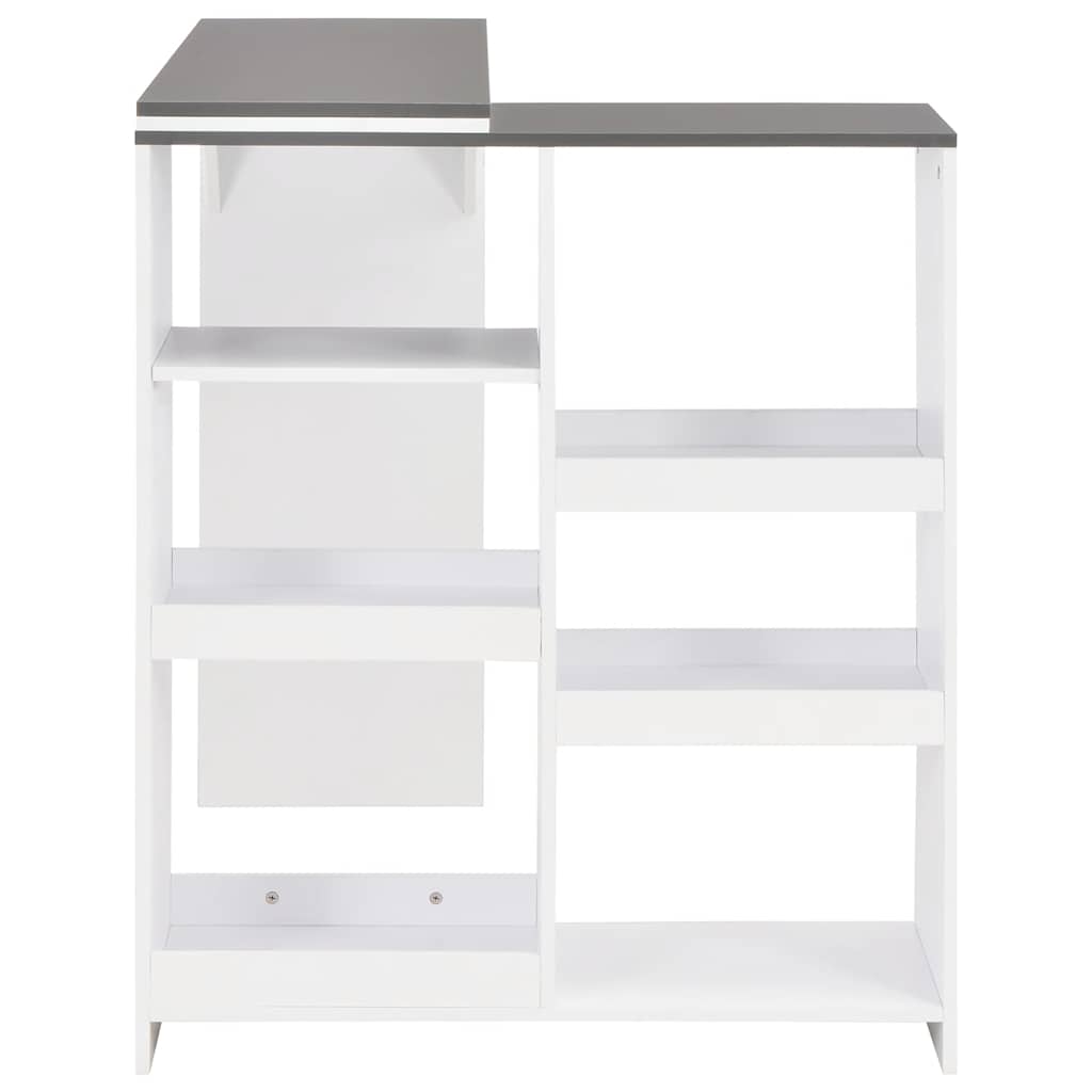 Table de bar avec tablette amovible Blanc 138x39x110 cm