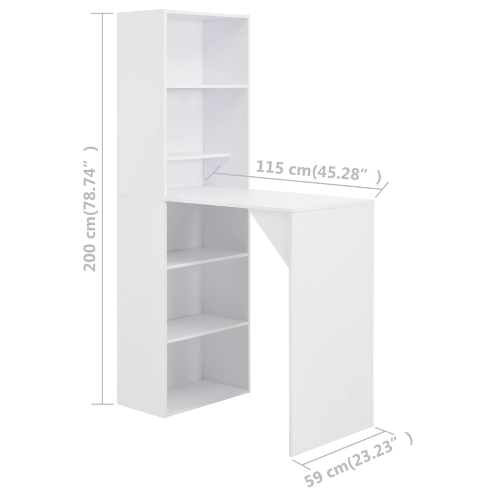 Table de bar avec armoire Blanc 115x59x200 cm - XIOS