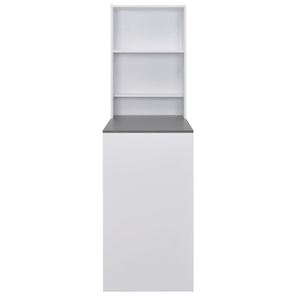 Table de bar avec armoire Blanc 115x59x200 cm