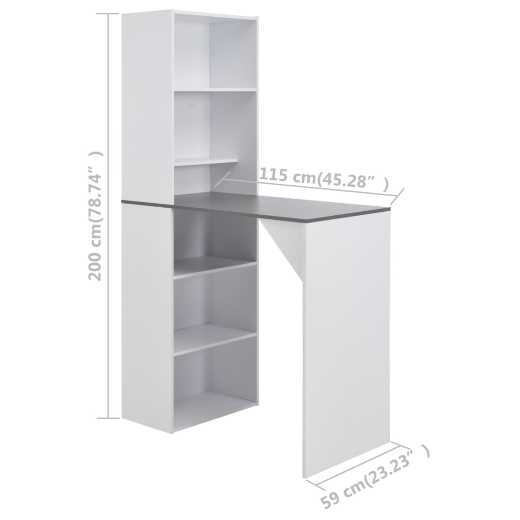 Table de bar avec armoire Blanc 115x59x200 cm - XIOS
