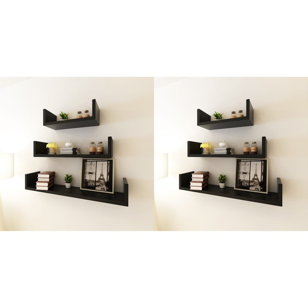 Étagères murales 6 pcs Noir - XIOS