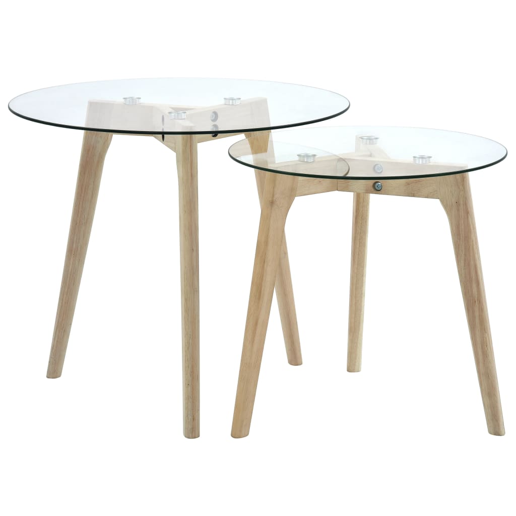 Ensemble de tables d'appoint 2 pcs Verre trempé - XIOS