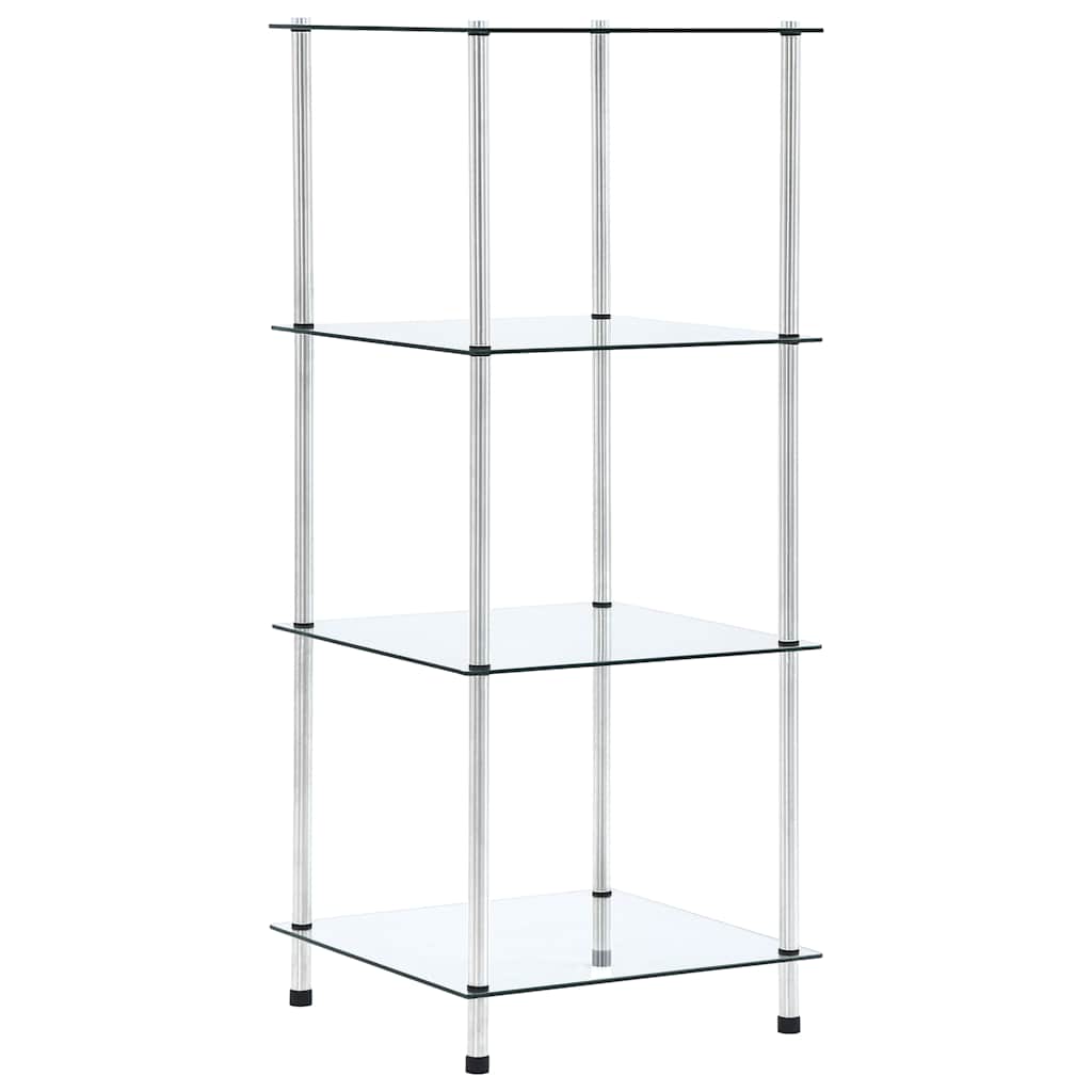 Étagère 4 niveaux Transparent 40x40x100 cm Verre trempé - XIOS