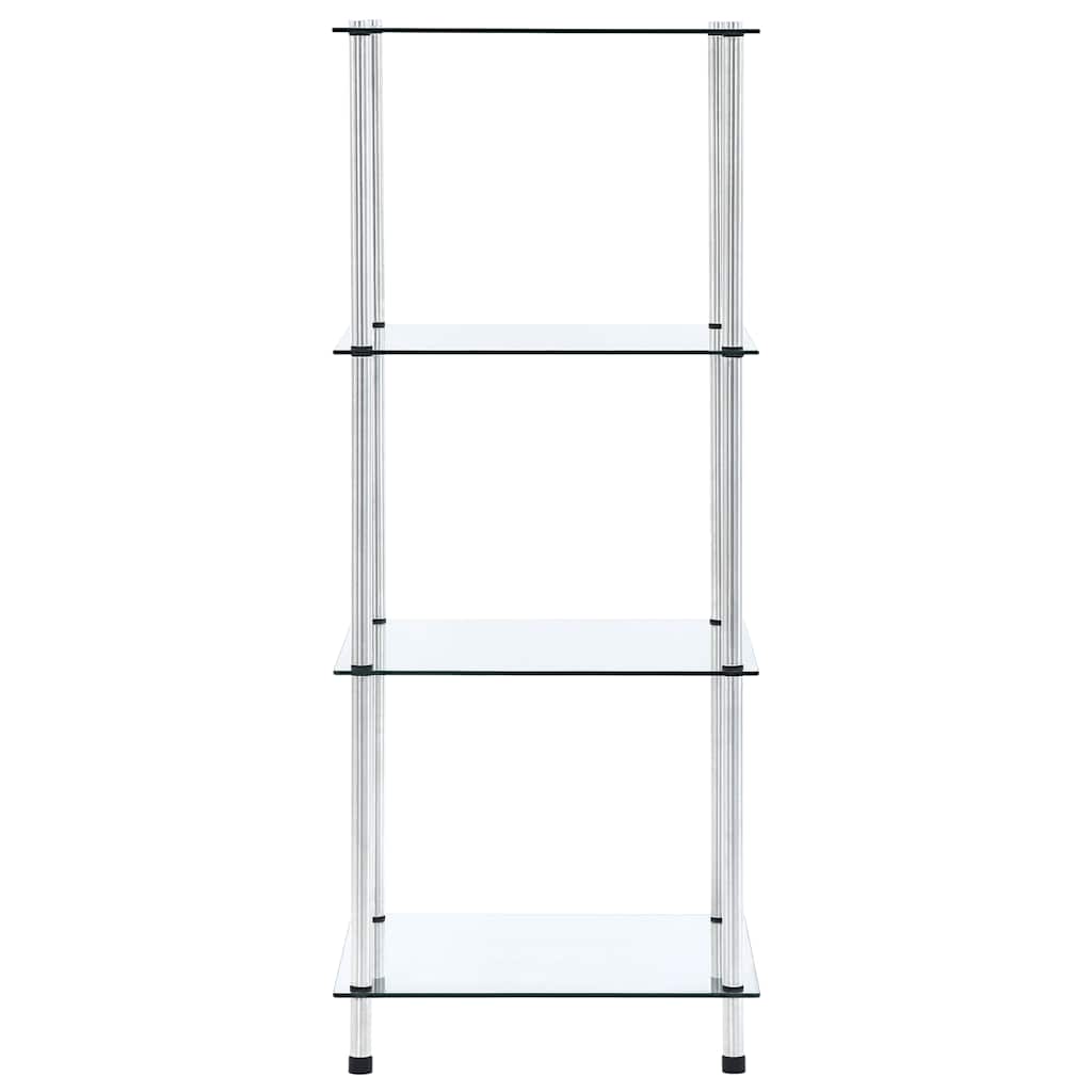 Étagère 4 niveaux Transparent 40x40x100 cm Verre trempé - XIOS