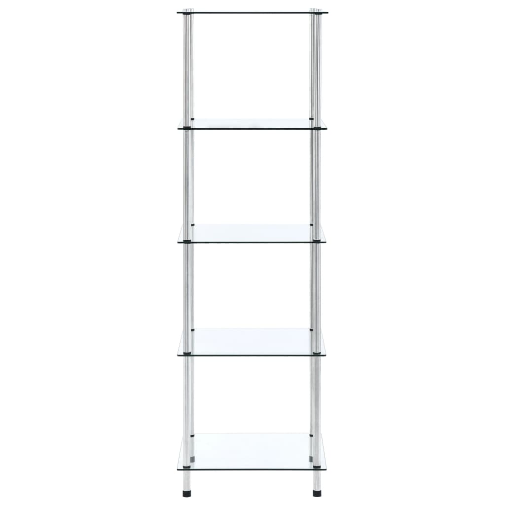Étagère 5 niveaux Transparent 40x40x130 cm Verre trempé - XIOS