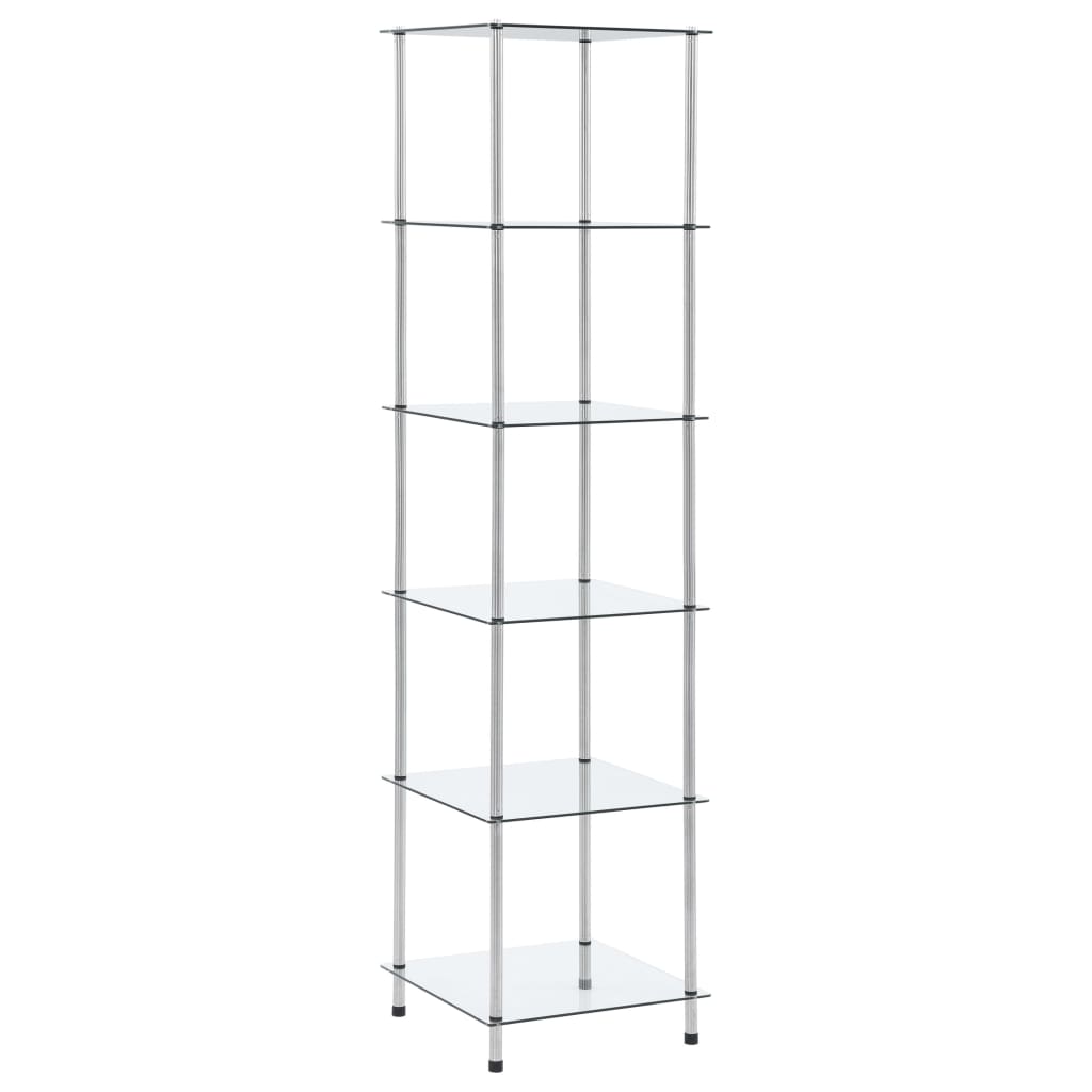 Étagère 6 niveaux Transparent 40x40x160 cm Verre trempé - XIOS