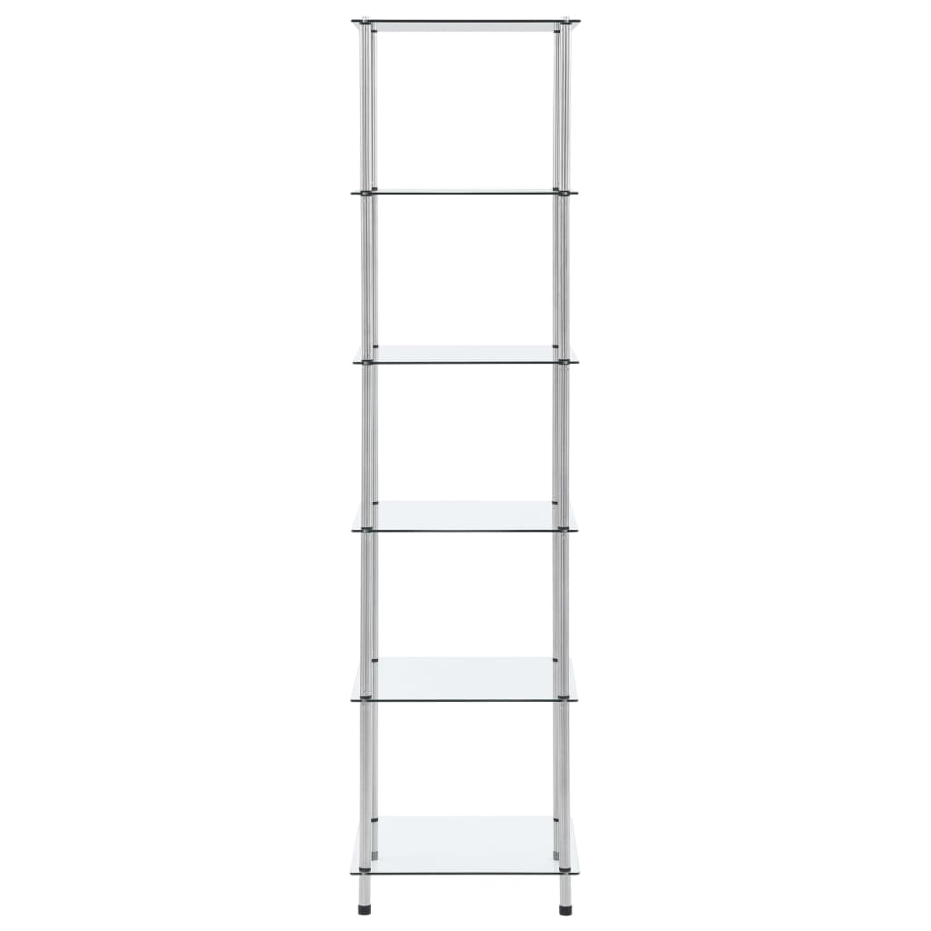 Étagère 6 niveaux Transparent 40x40x160 cm Verre trempé - XIOS