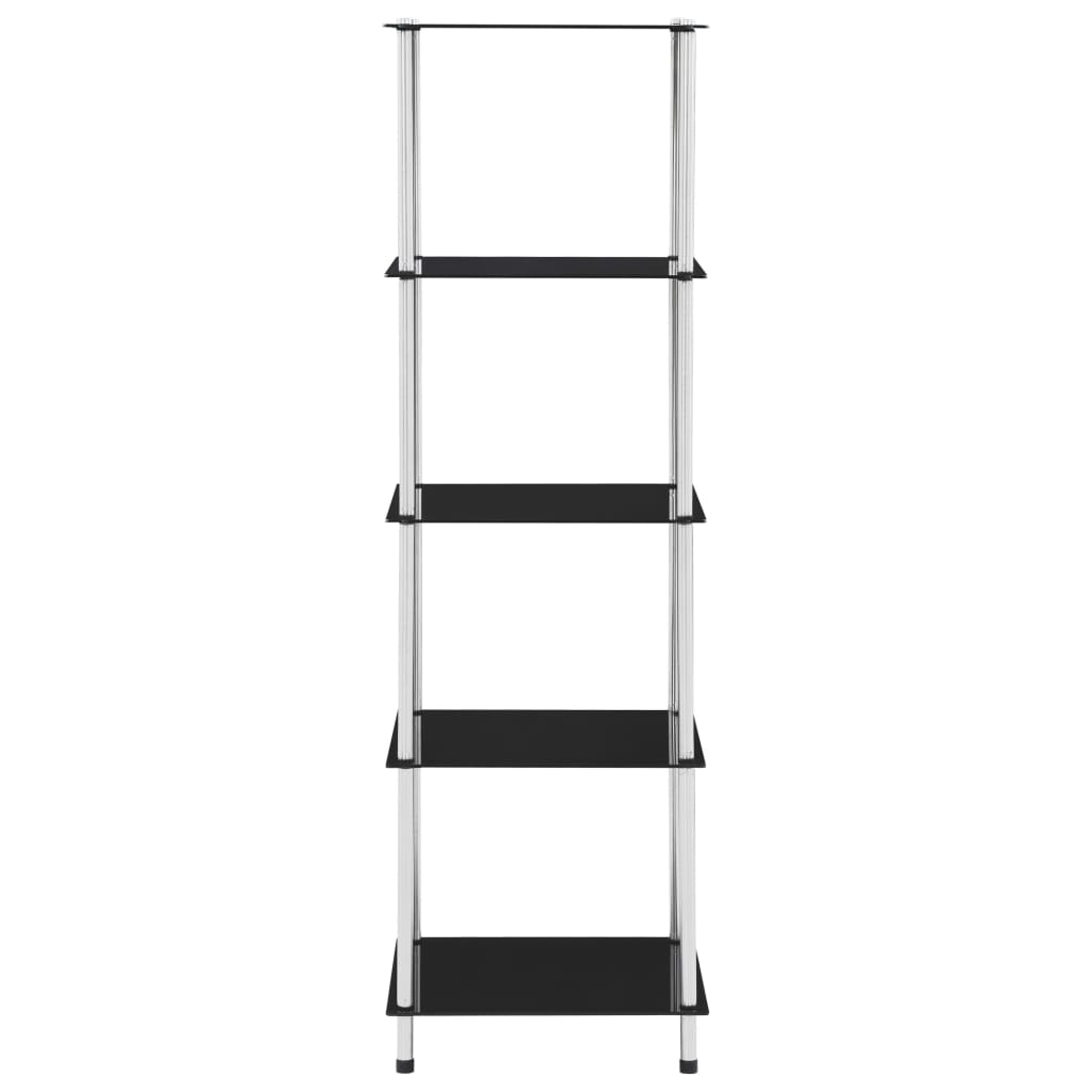 Étagère 5 niveaux Noir 40x40x130 cm Verre trempé - XIOS