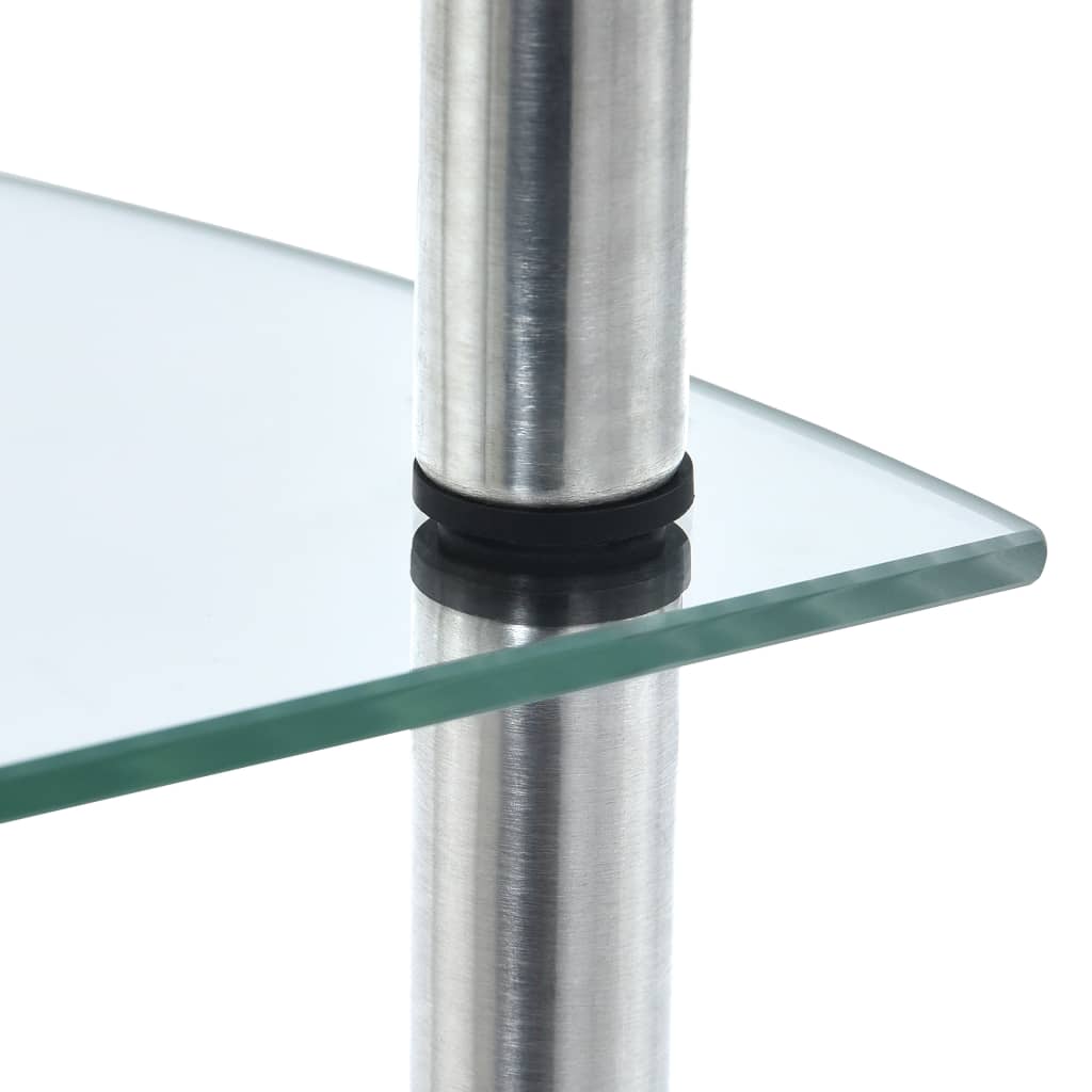 Étagère 5 niveaux Transparent 30x30x130 cm Verre trempé - XIOS