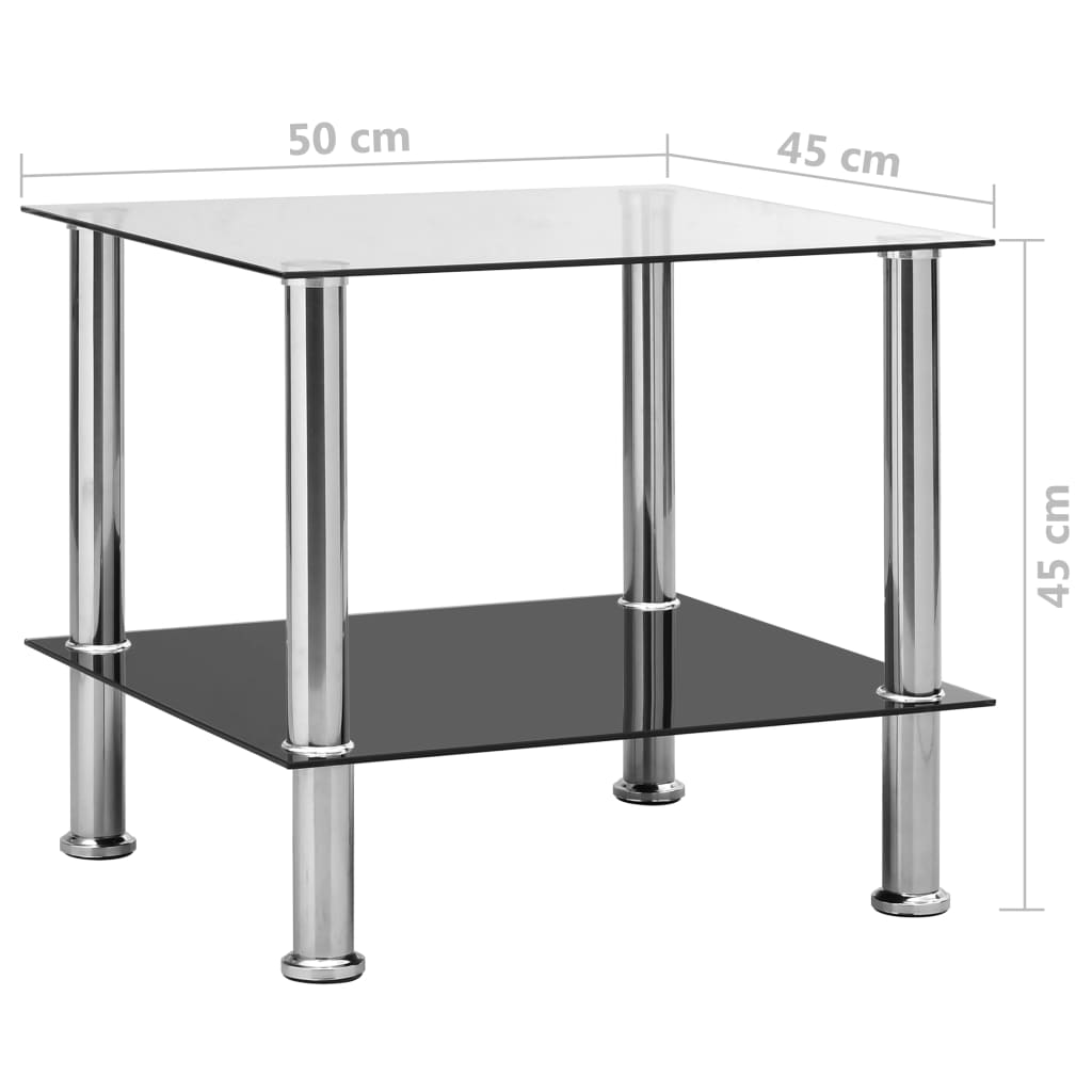 Table d'appoint Transparent 45x50x45 cm Verre trempé - XIOS