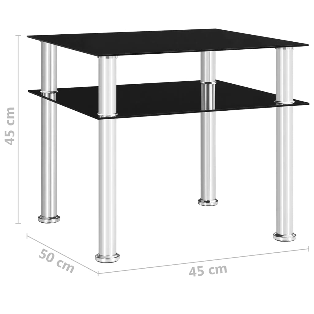 Table d'appoint Noir 45x50x45 cm Verre trempé - XIOS
