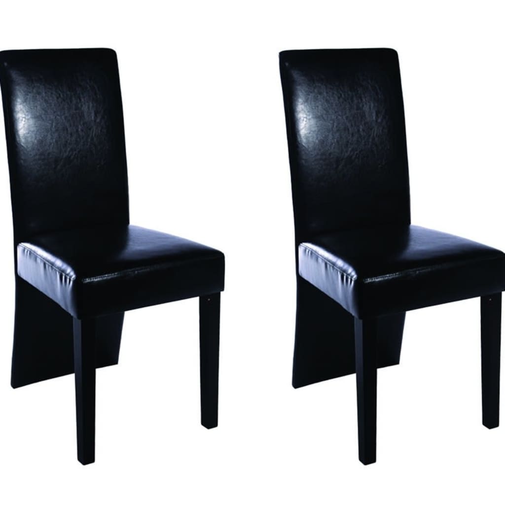 Chaises à manger lot de 2 noir similicuir - XIOS