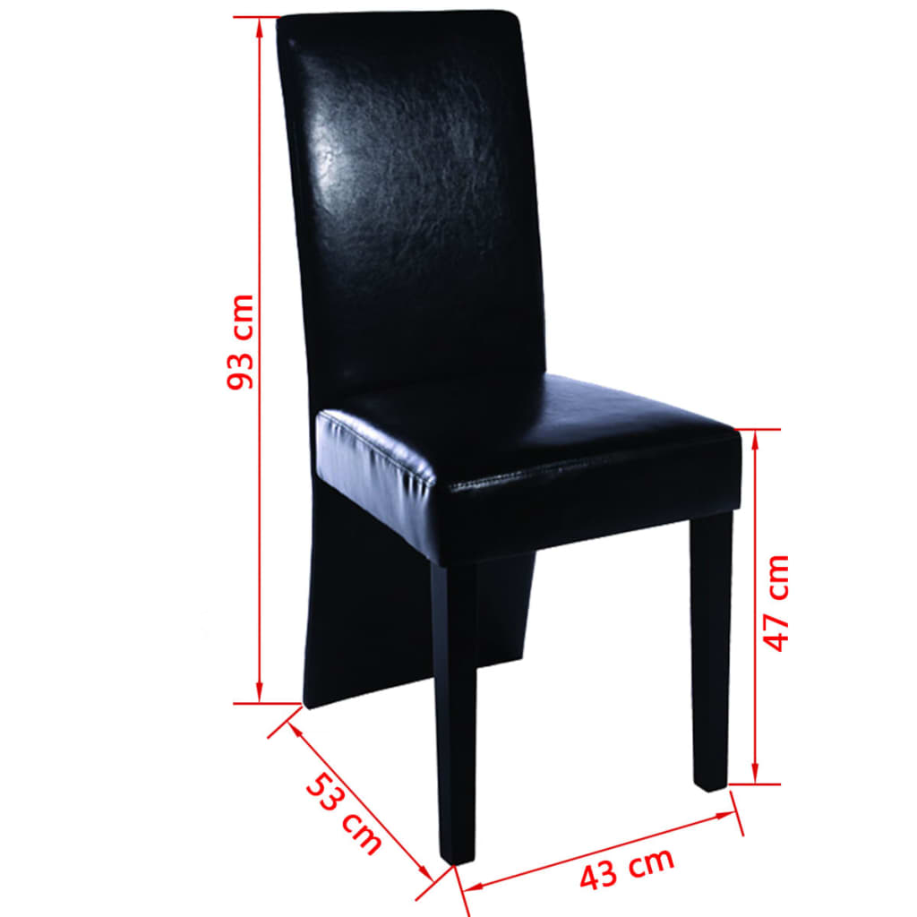Chaises à manger lot de 2 noir similicuir - XIOS