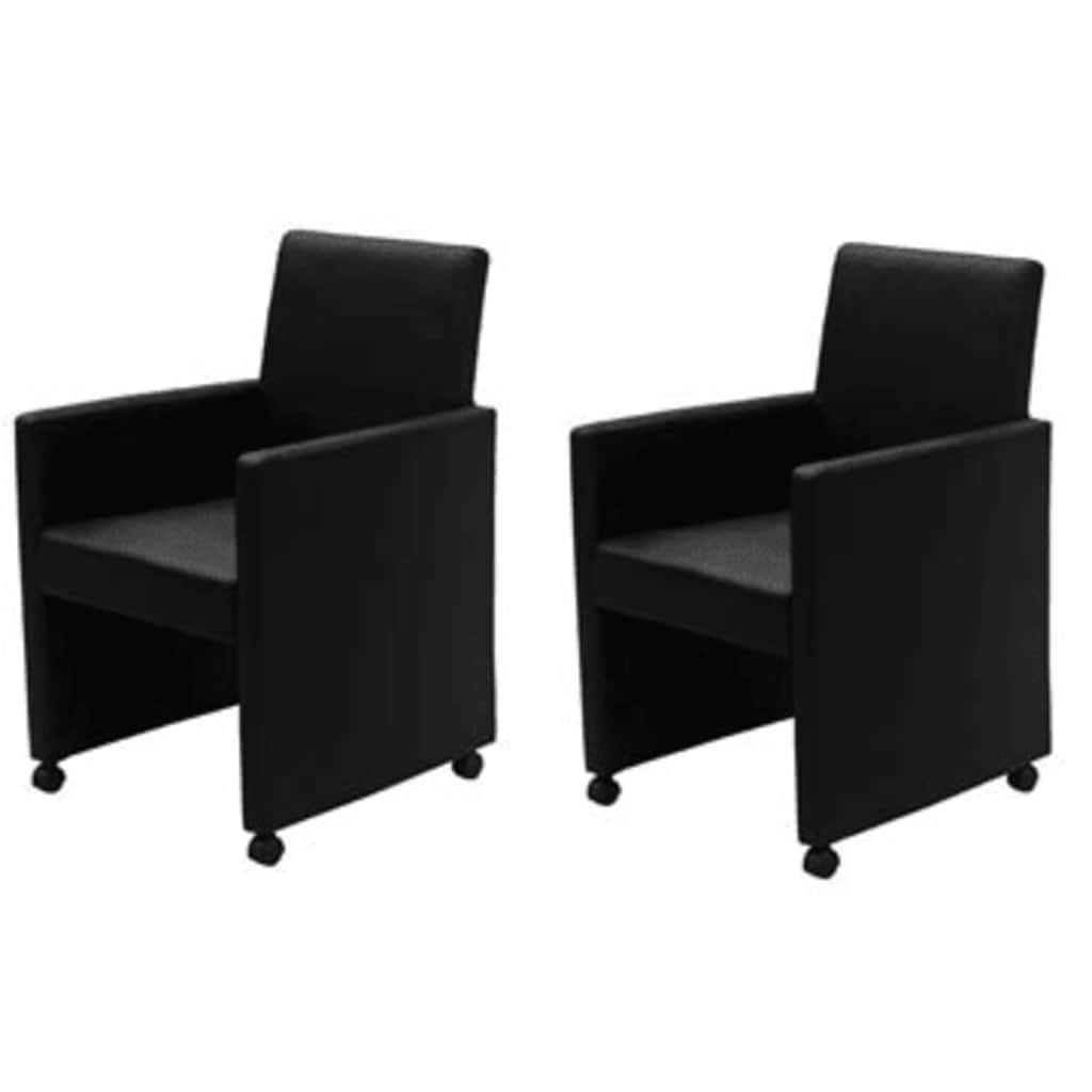 Chaises à manger lot de 2 noir similicuir - XIOS