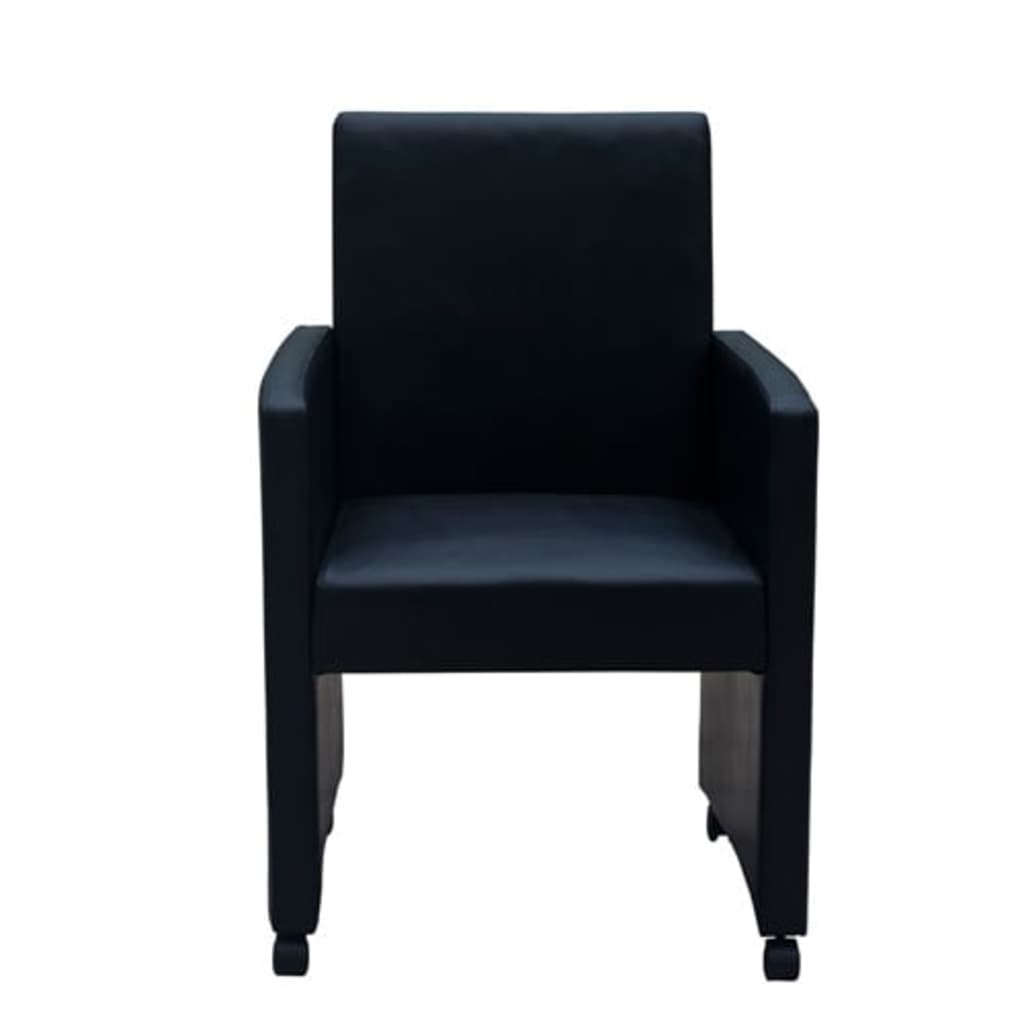 Chaises à manger lot de 2 noir similicuir - XIOS