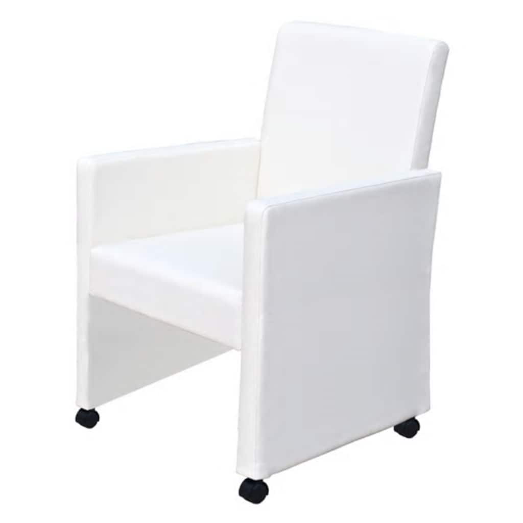 Chaises à manger lot de 2 blanc similicuir - XIOS