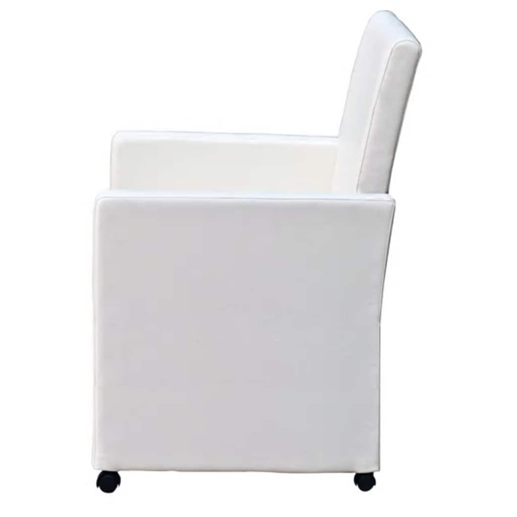 Chaises à manger lot de 2 blanc similicuir - XIOS