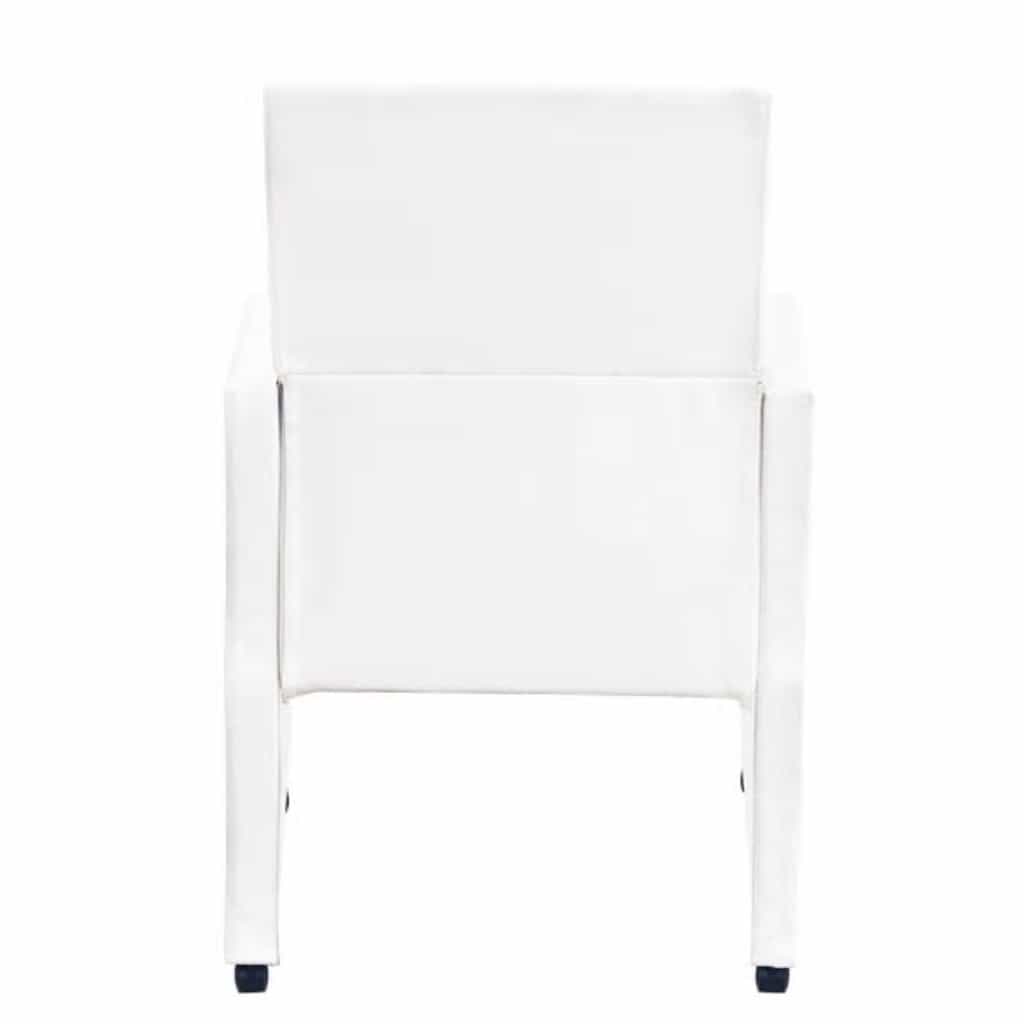 Chaises à manger lot de 2 blanc similicuir - XIOS