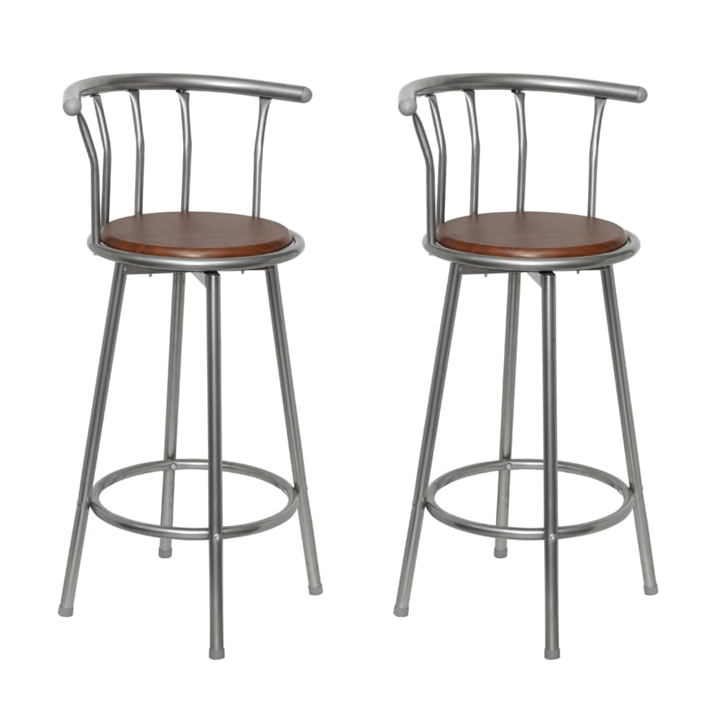 Tabourets de bar lot de 2 marron acier - XIOS