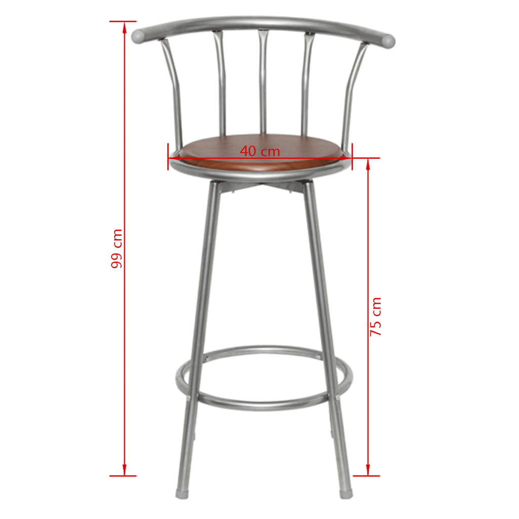 Tabourets de bar lot de 2 marron acier - XIOS