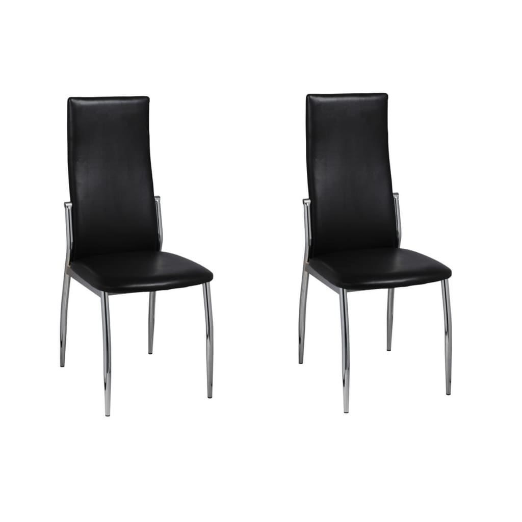 Chaises à manger lot de 2 noir similicuir - XIOS