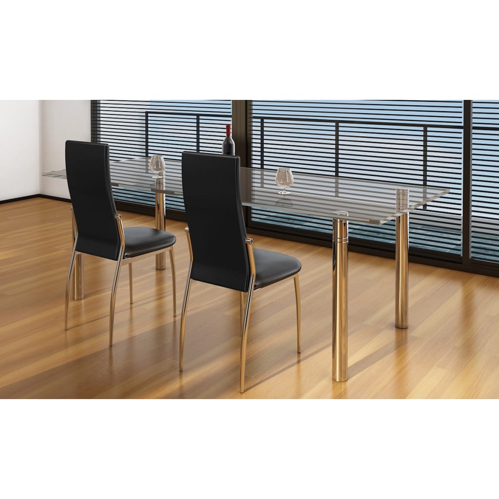 Chaises à manger lot de 2 noir similicuir - XIOS