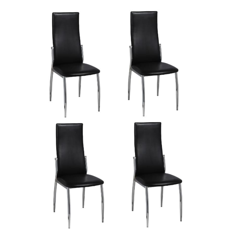 Chaises à manger lot de 4 noir similicuir - XIOS